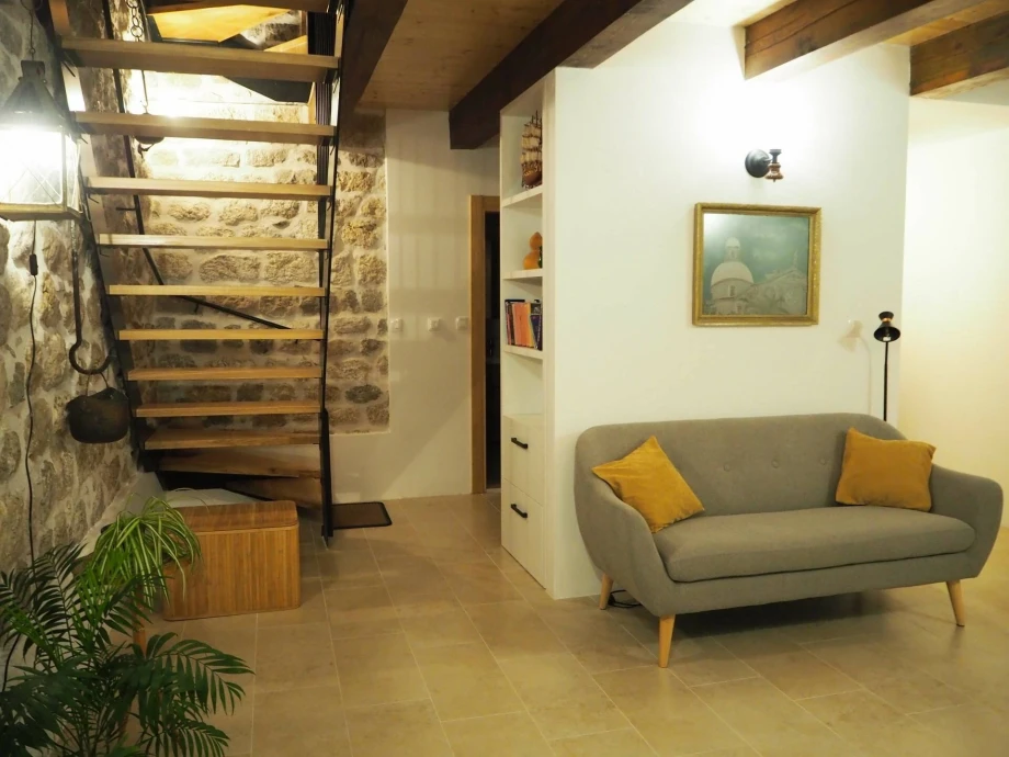 Comfortable Sofa in a Cozy Living Room of a Montenegro Villa