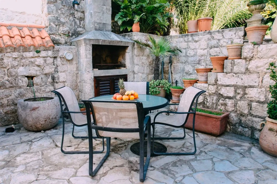 Outdoor Dining Experience with a Table on the Villa Terrace