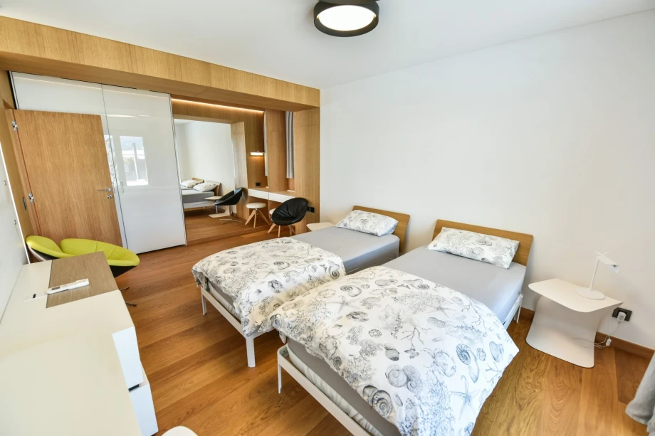 Cozy Bedroom with Twin Beds in Dulcinea Dream Villa with Pool