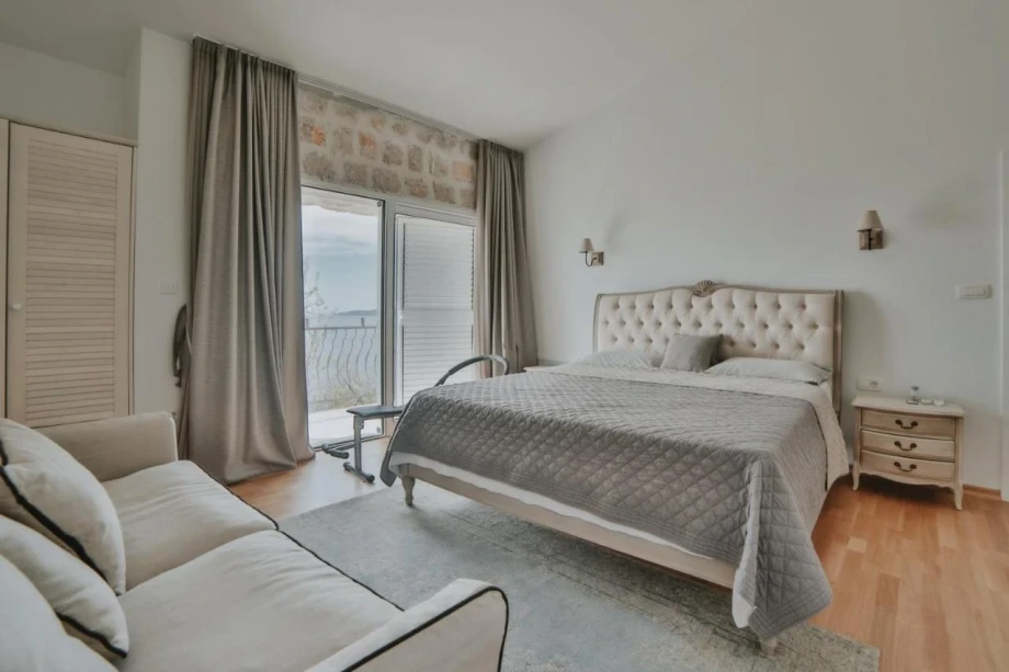 Comfortable Bedroom with Sea View in Villa