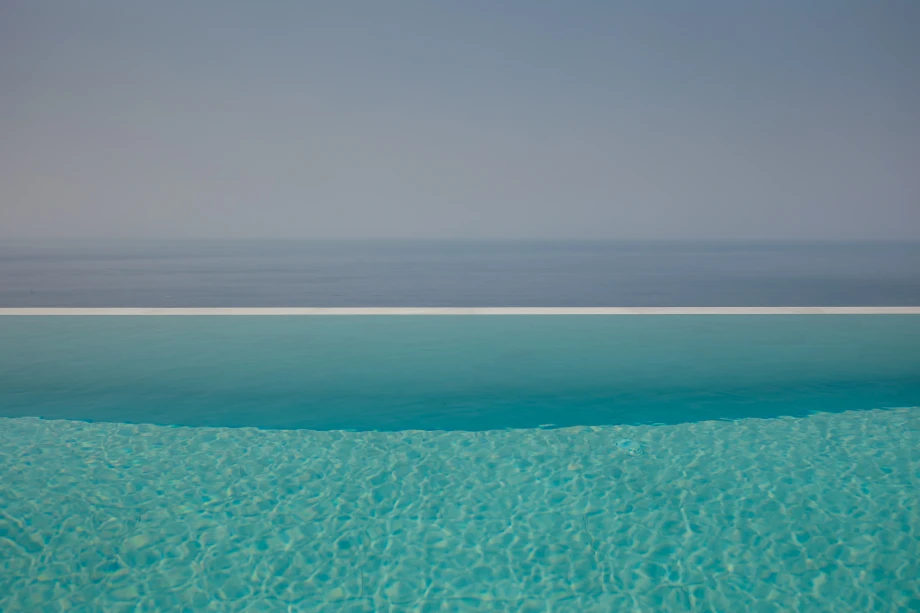 Infinity pool with stunning sea views at luxury villa