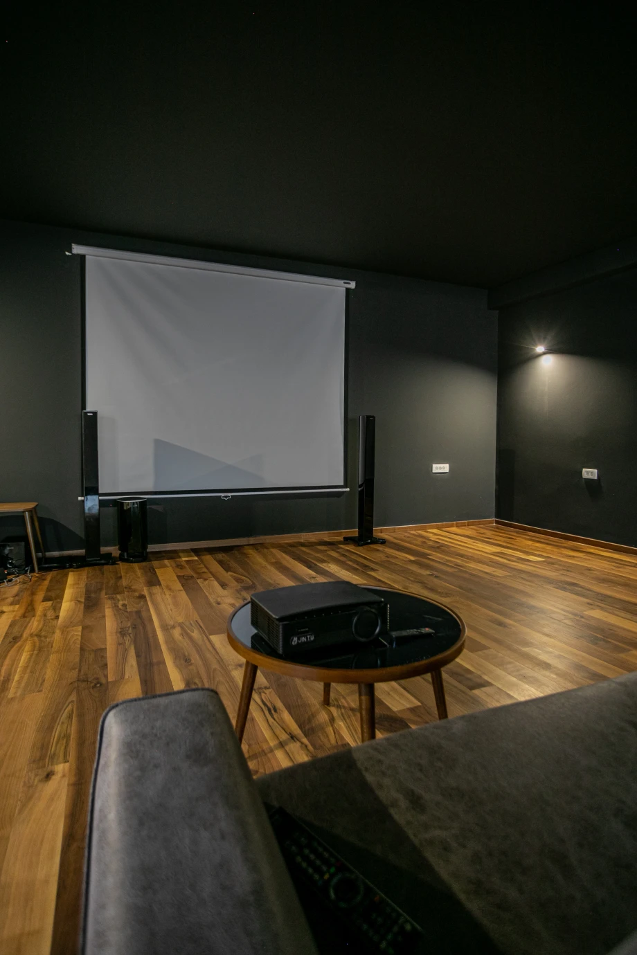 Room with Projector Screen for Movie Nights
