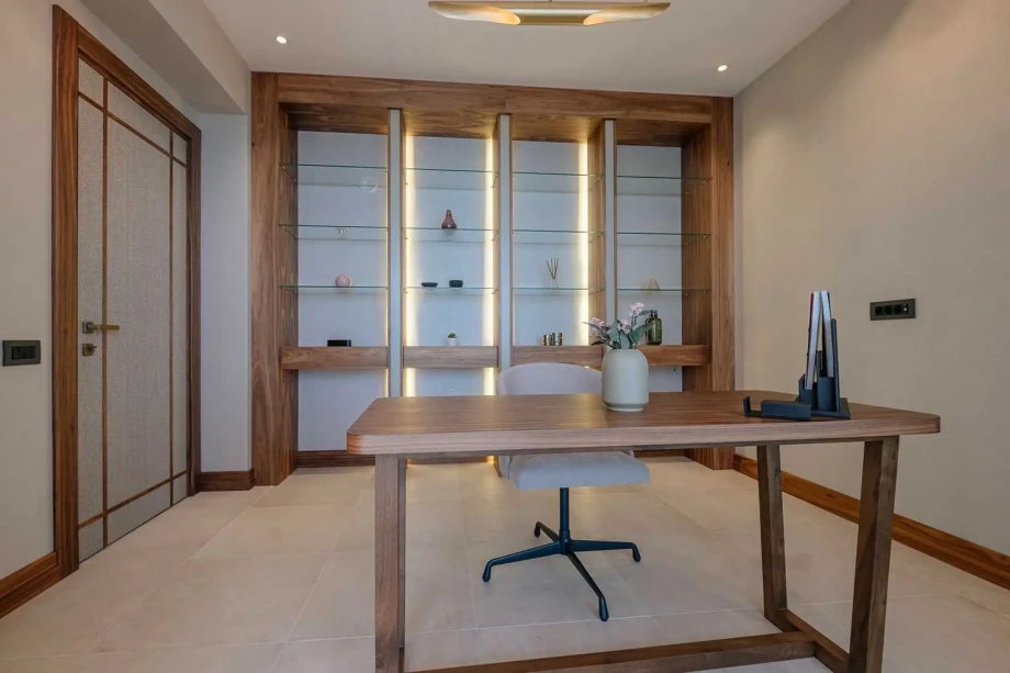 Dedicated Work Space with Modern Table