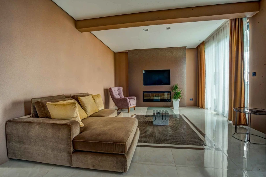 Corner Sofa in Spacious Living Room with Stunning Sea View