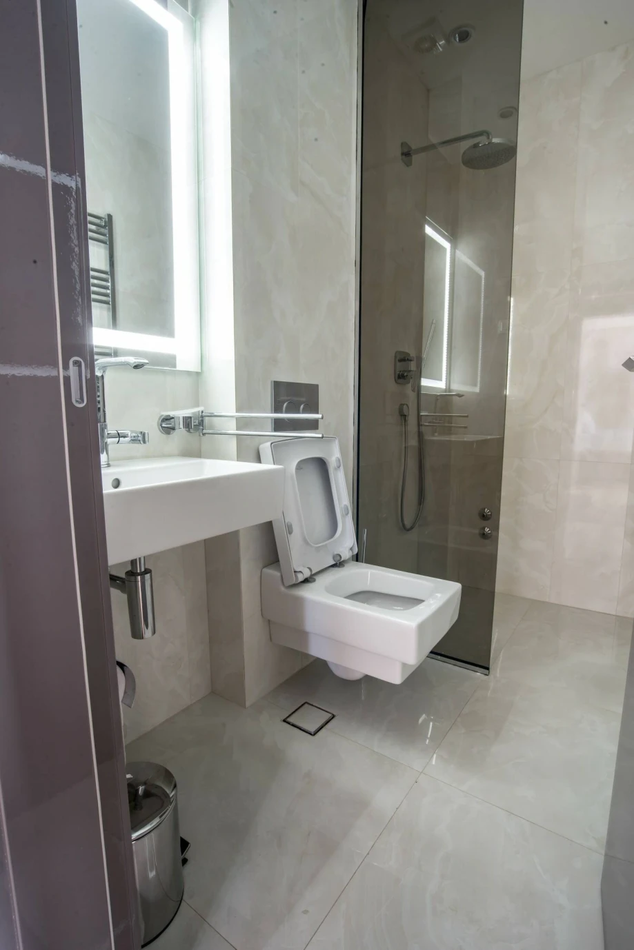 Modern Shower Cabin in Spacious Bathroom