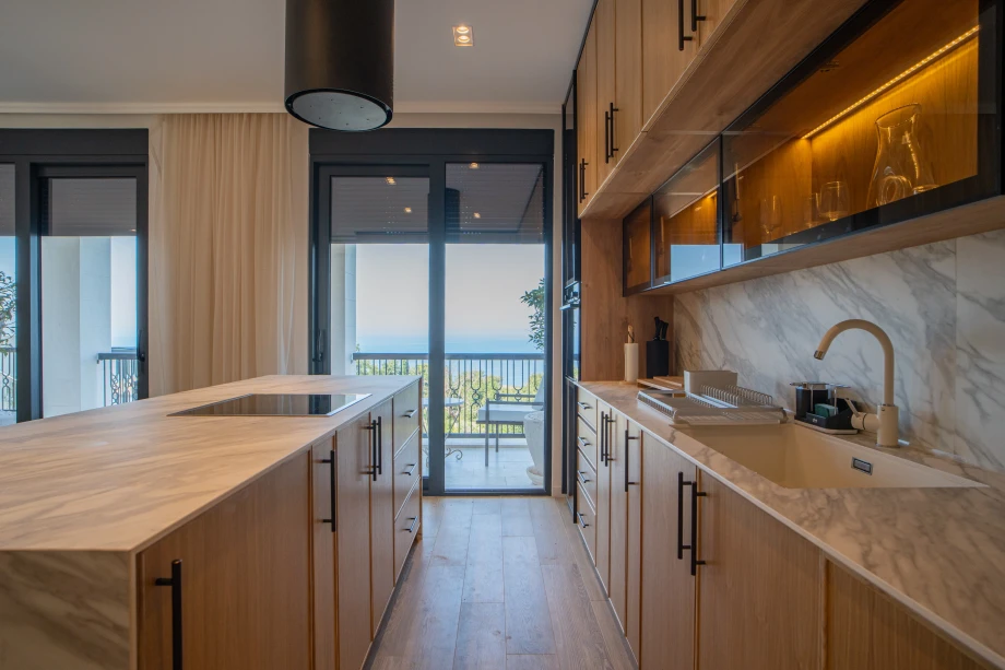 Modern Gourmet Kitchen with High-End Appliances in Montenegro Villa