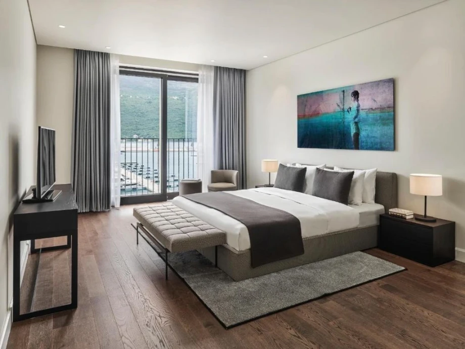 Serene Bedroom with Sea View – Wake Up to Stunning Portonovi Scenery