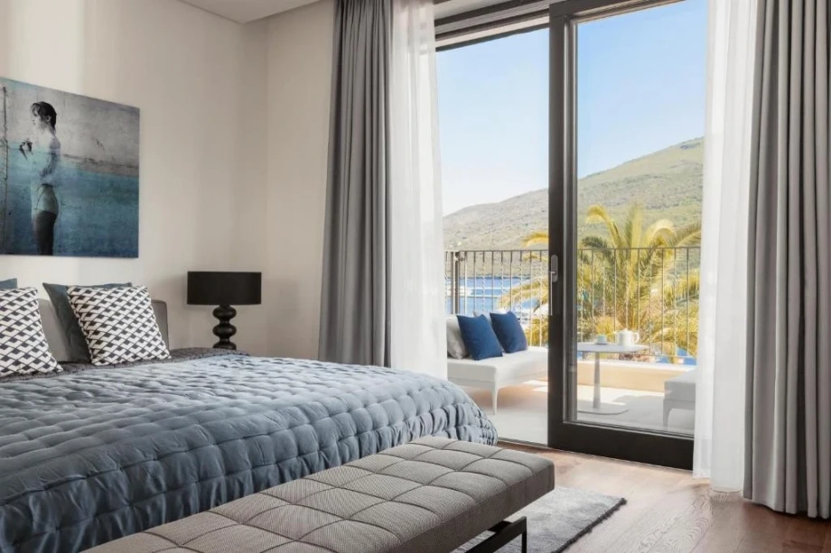 Beautiful Bedroom with Sea View in Montenegro – A Luxurious Escape