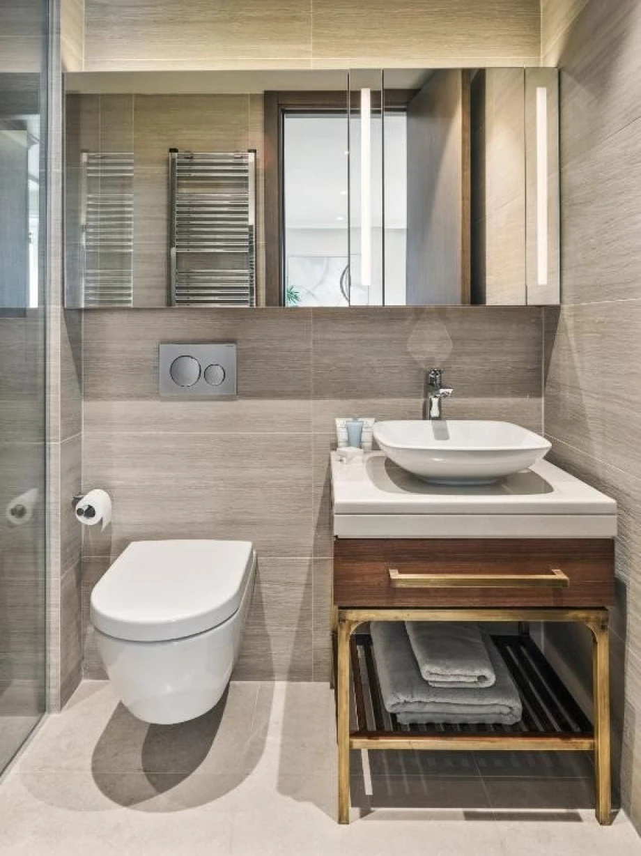 Modern Bathroom with Walk-In Shower at Portonovi Bonaca Suite