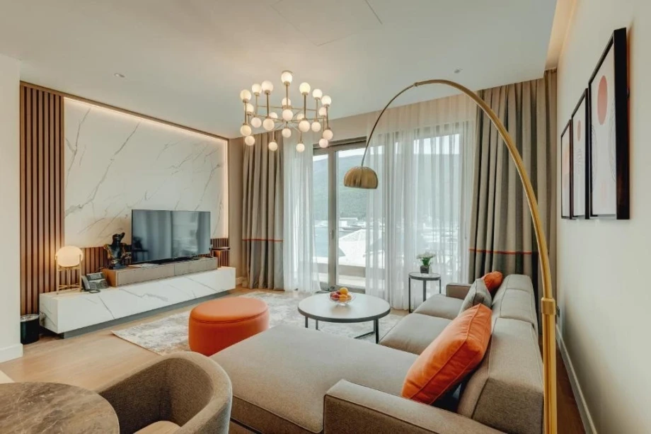 Luxury Living Room in Portonovi Villa with Stylish Furnishings