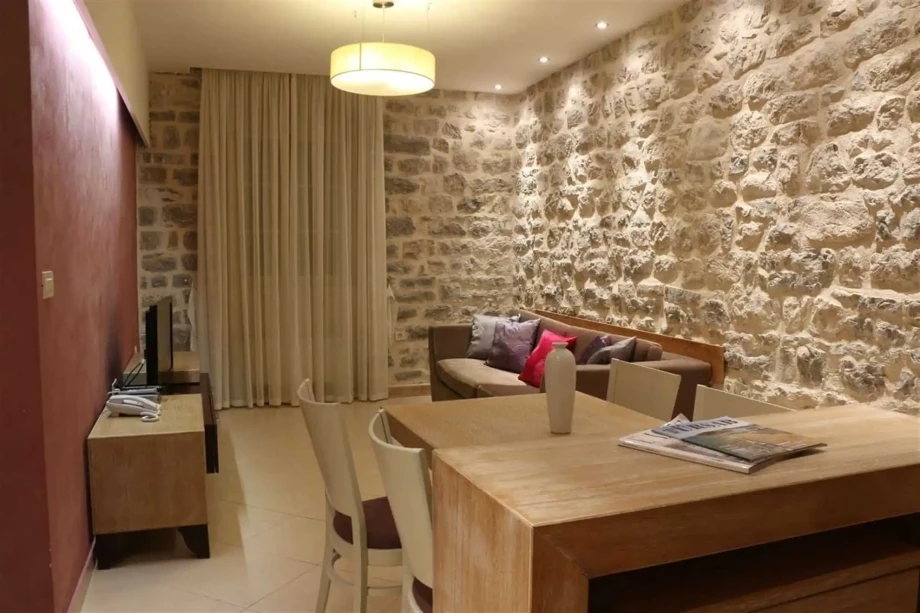 Charming Living Room with Elegant Décor at Stone House Seafront Villa