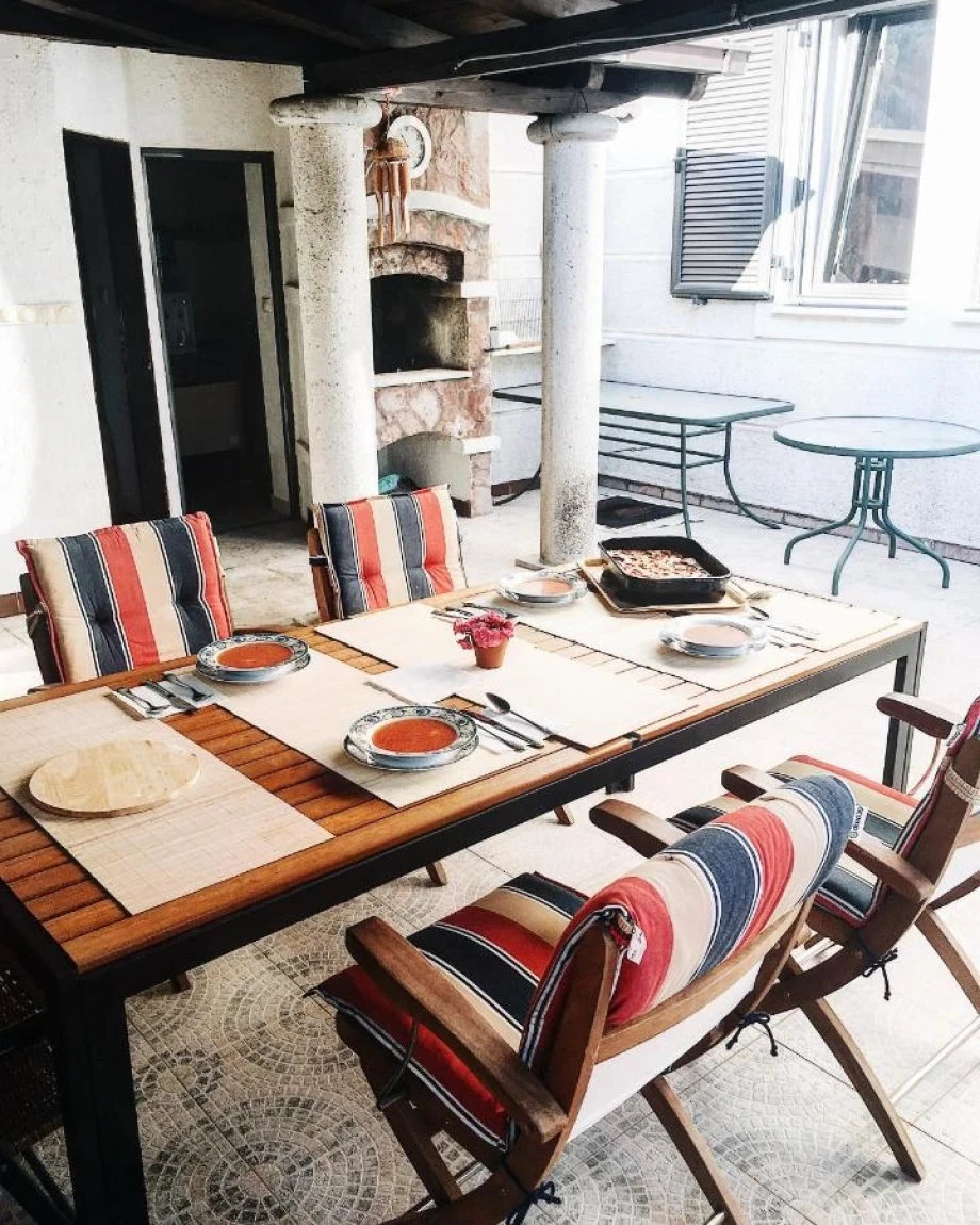 Elegant Outdoor Dining Area with Scenic Views in Villa