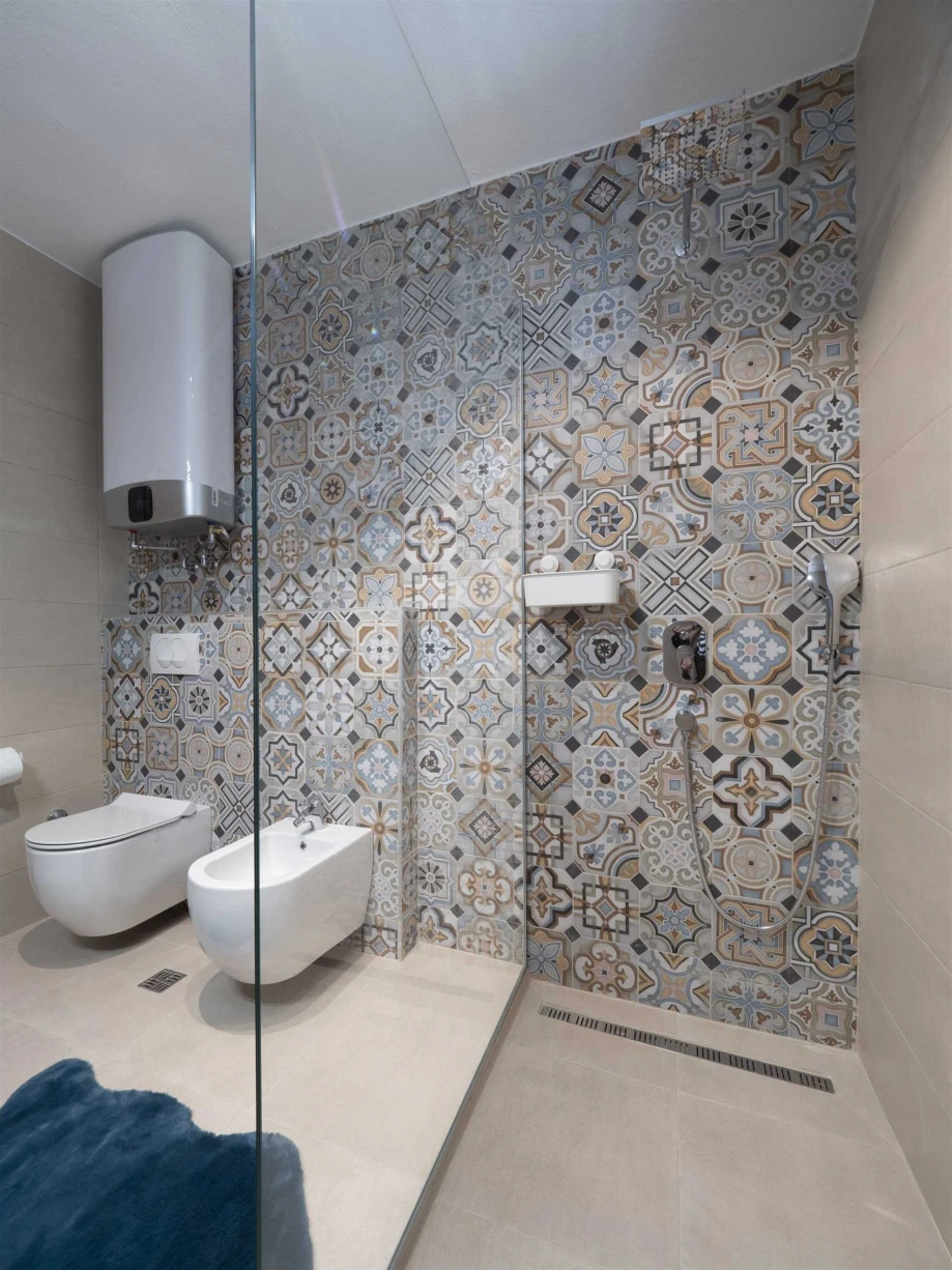 Stylish Shower Cabin in Modern Villa Bathroom