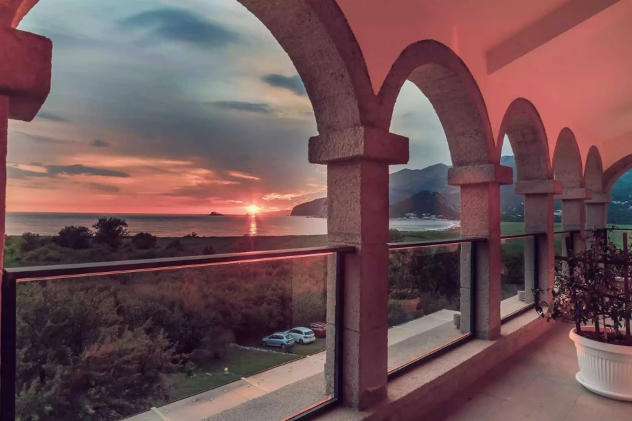 Panoramic Beautiful View from the Terrace of a Luxurious Villa in Montenegro