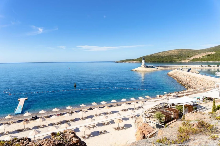 Breathtaking Views of Lustica Bay with Scenic Coastal Landscape