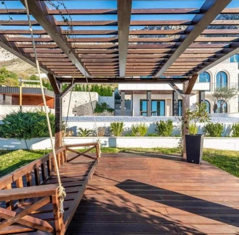 Inviting Outdoor Lounge Area for Relaxation and Sunbathing at a Montenegro Villa