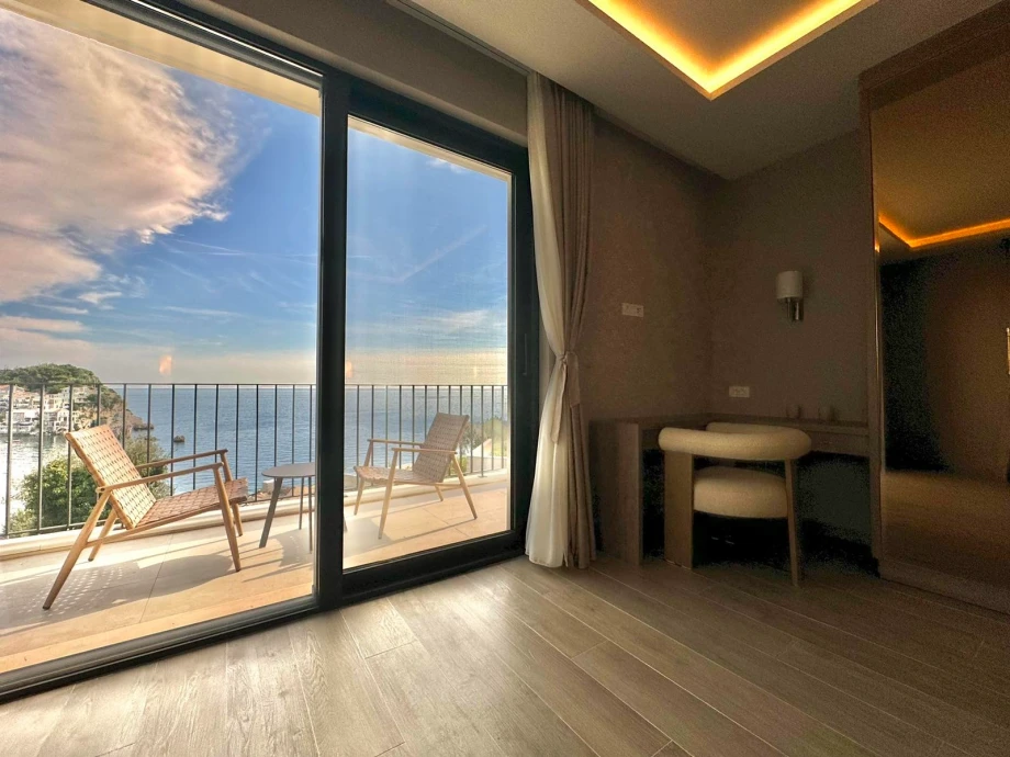 Beautiful View from the Villa Overlooking the Pržno Bay and Lush Hills