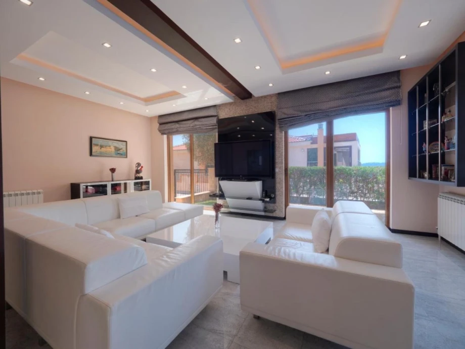 Brightly Lit Living Room with Elegant Design at the Villa