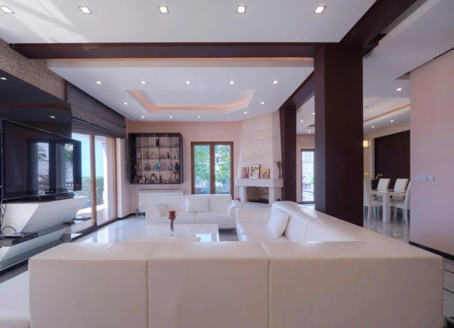 Living Room with Comfortable Furniture for a Cozy Stay at the Villa