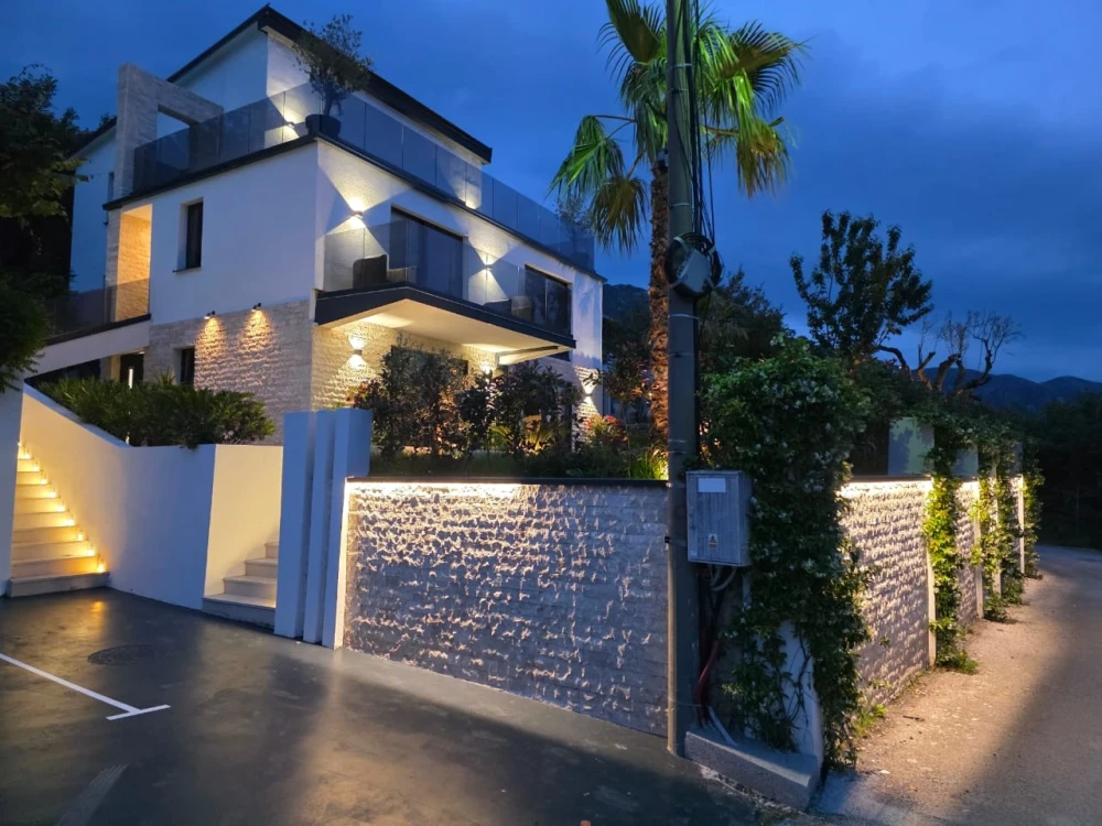 Elegant exterior view of Beautiful Villa overlooking the Adriatic Sea