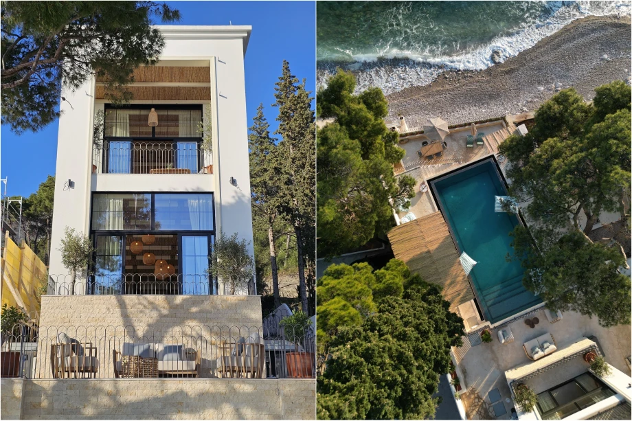 Charming Villa Exterior Surrounded by Lush Greenery in Montenegro