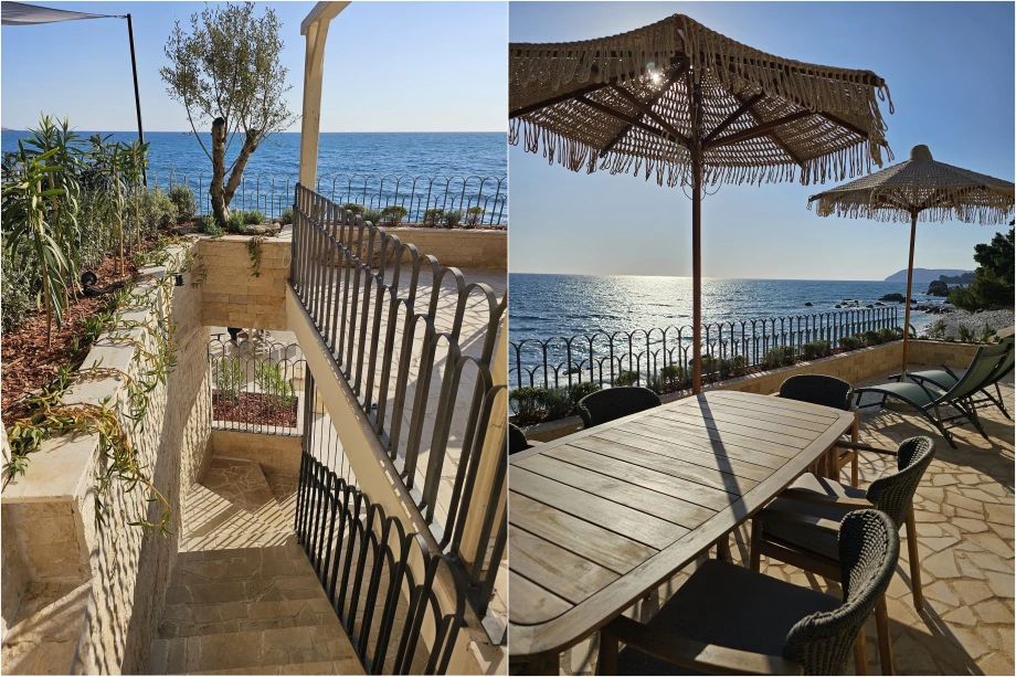 Stylish Outdoor Area with Comfortable Lounge Space in Coastal Montenegro Villa