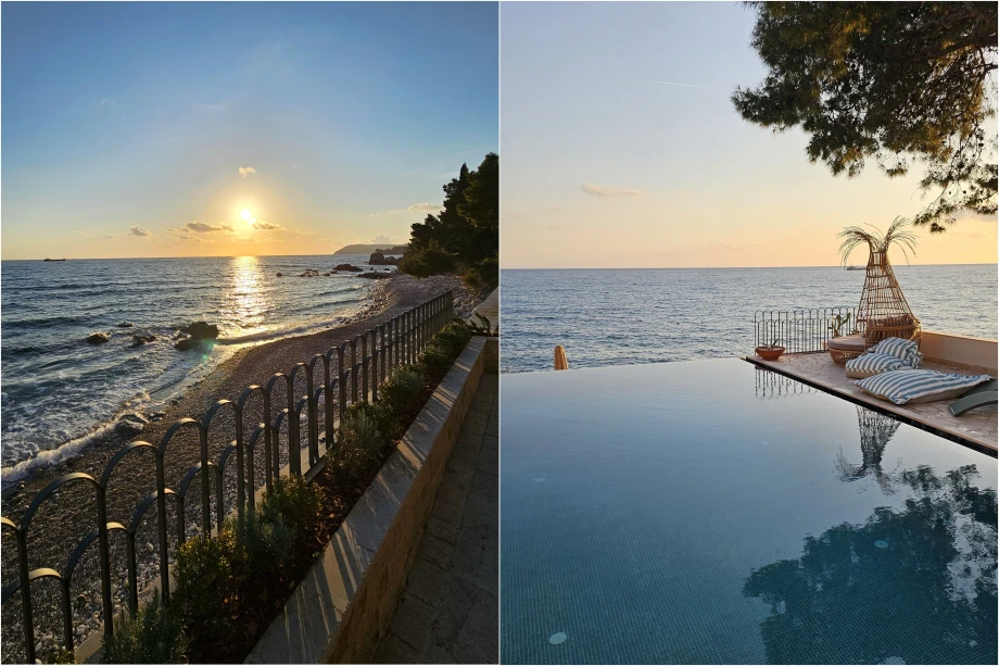 Panoramic Sea View from Villa Terrace in Montenegro’s Scenic Coastline
