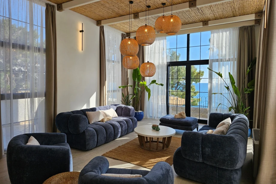 Beautiful Living Room with Cozy Seating and Elegant Interior Touches in Montenegro Villa