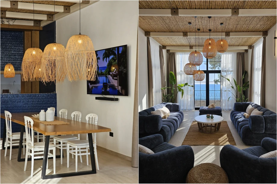 Stylish Dining Table Setup with Natural Light and Elegant Decor in Montenegro Villa