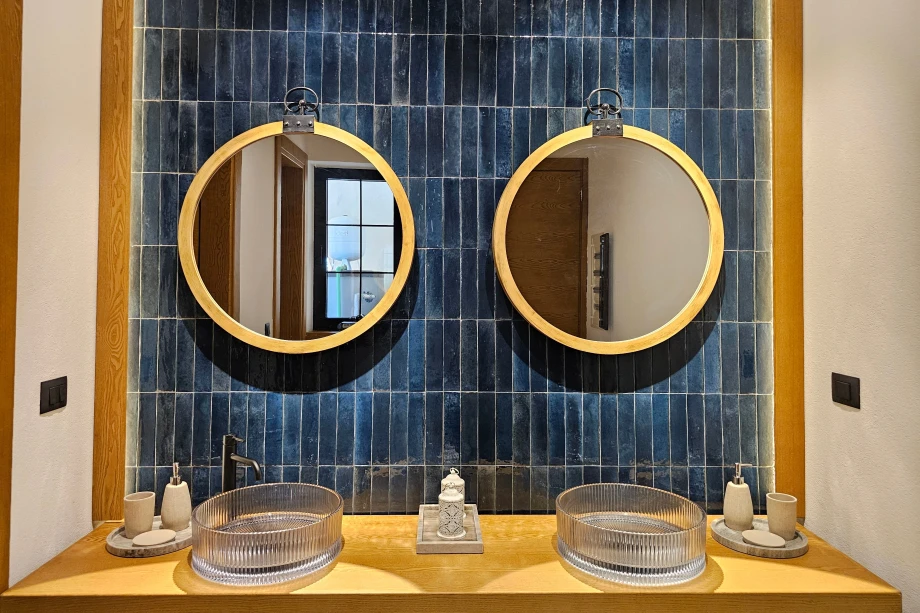 Contemporary Bathroom with Modern Sink and Sleek Finishes in Montenegro Villa