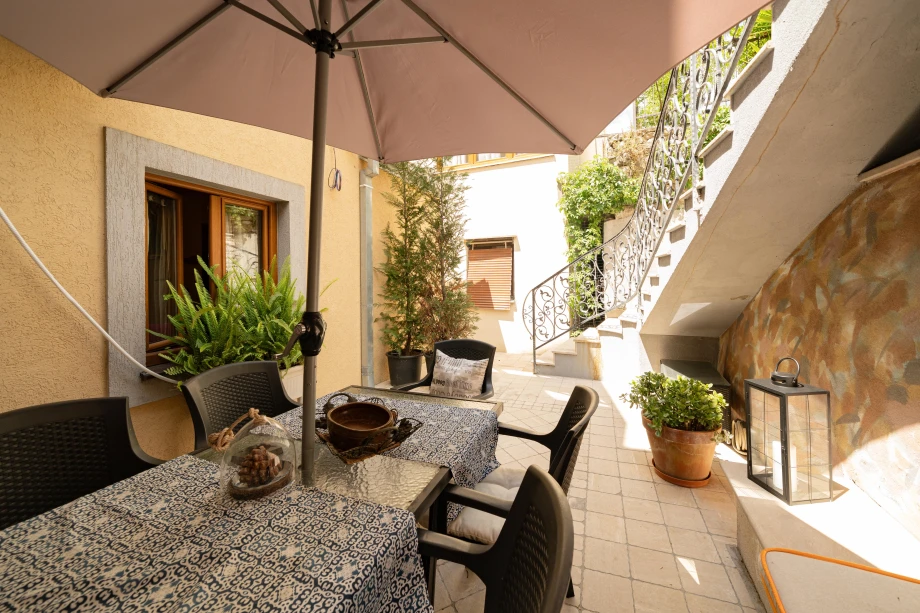 Elegant Outdoor Dining Table on Terrace – Perfect for Scenic Al Fresco Meals