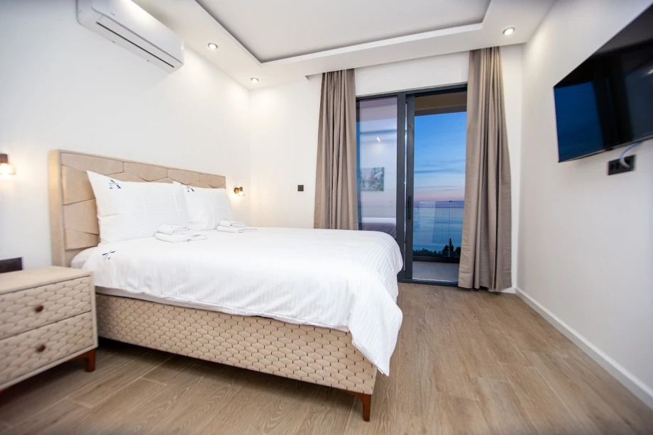 Bedroom with Beautiful View of the Mountains and Sea – Montenegro Villa Retreat