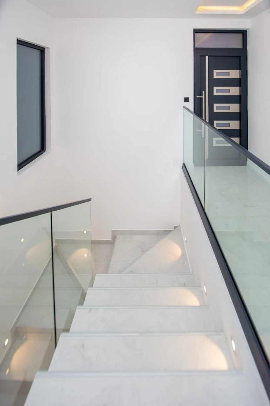 Stylish Internal Stairs with Wooden Steps and Modern Railings – Montenegro Villa Interior