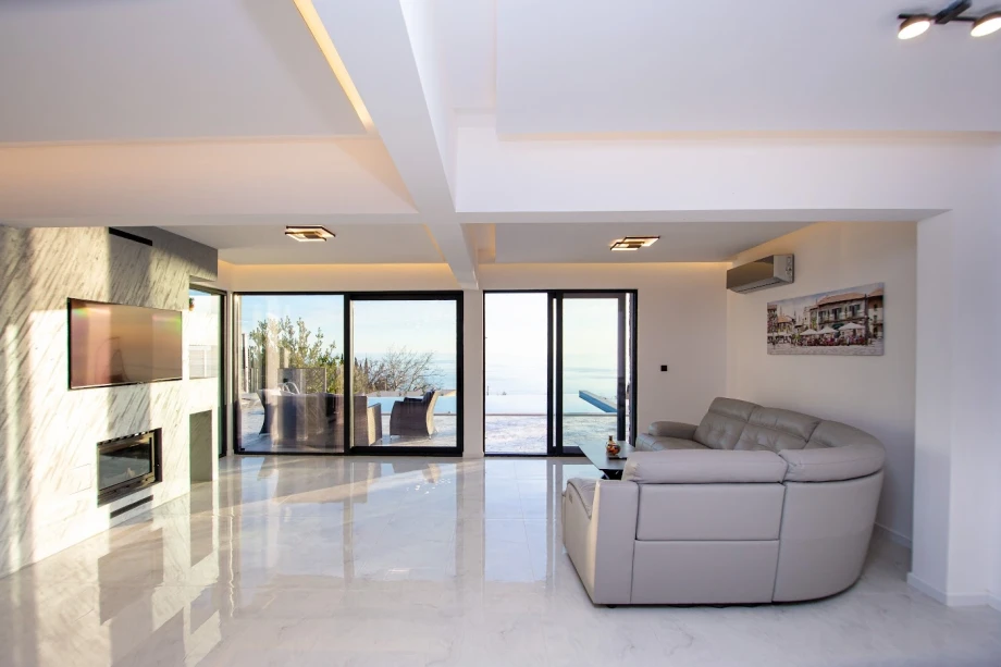 Modern Living Room with Clean Lines and Neutral Tones – Montenegro Villa Interior