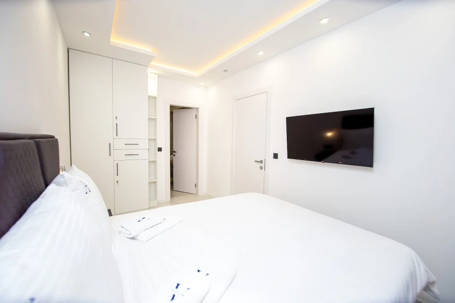 Bedroom with King Bed and Chic Interior Accents – Montenegro Villa Escape