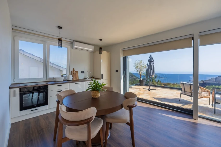 Elegant indoor dining table in a spacious Montenegro villa