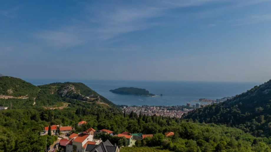 Elevated sea view from the upper terrace of a luxury villa in Montenegro