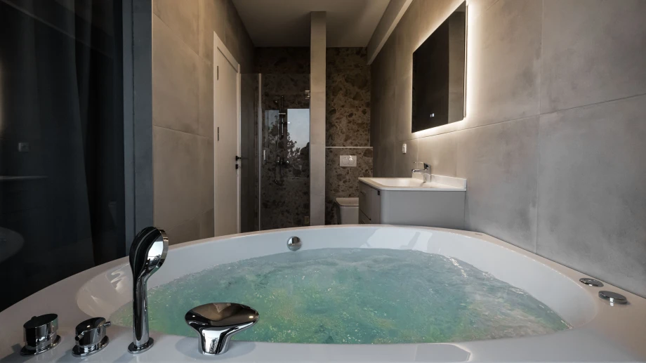 Modern Bathroom with Jacuzzi Tub – Montenegro Villa Luxury Retreat