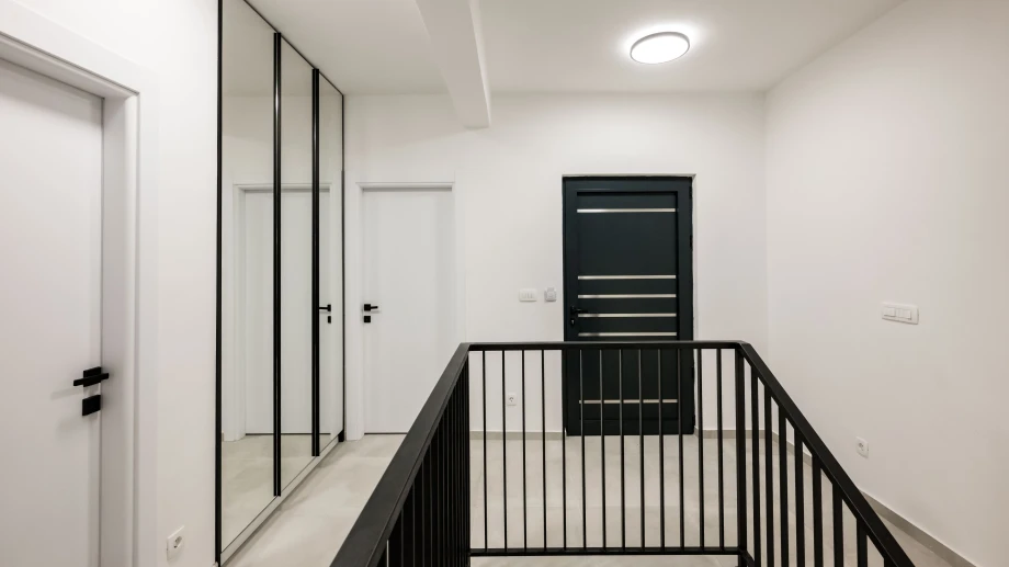 Elegant Villa Corridor with Modern Lighting – Montenegro Luxury Interior