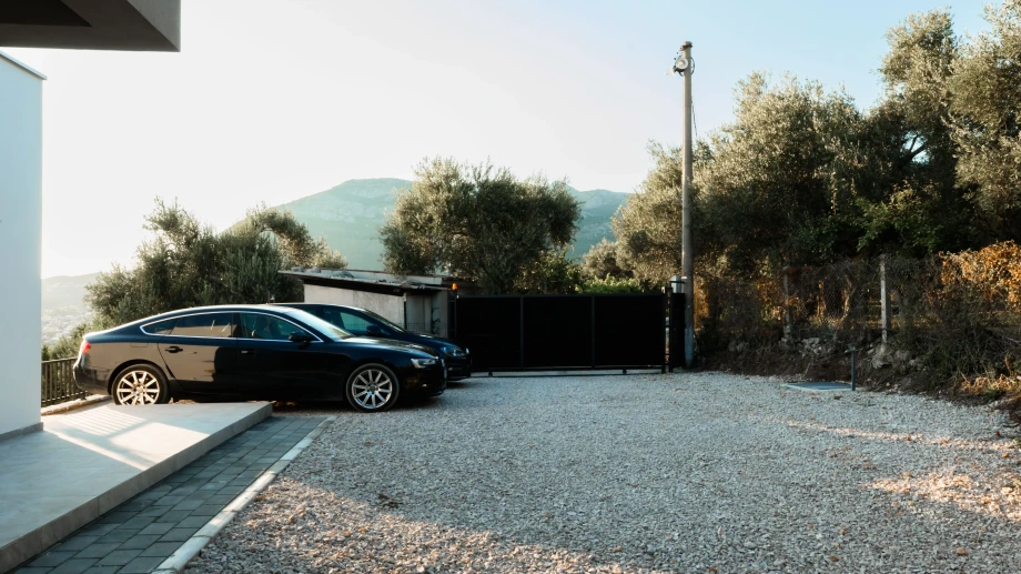 Private Villa Parking Area with Gated Access – Montenegro Accommodation Convenience