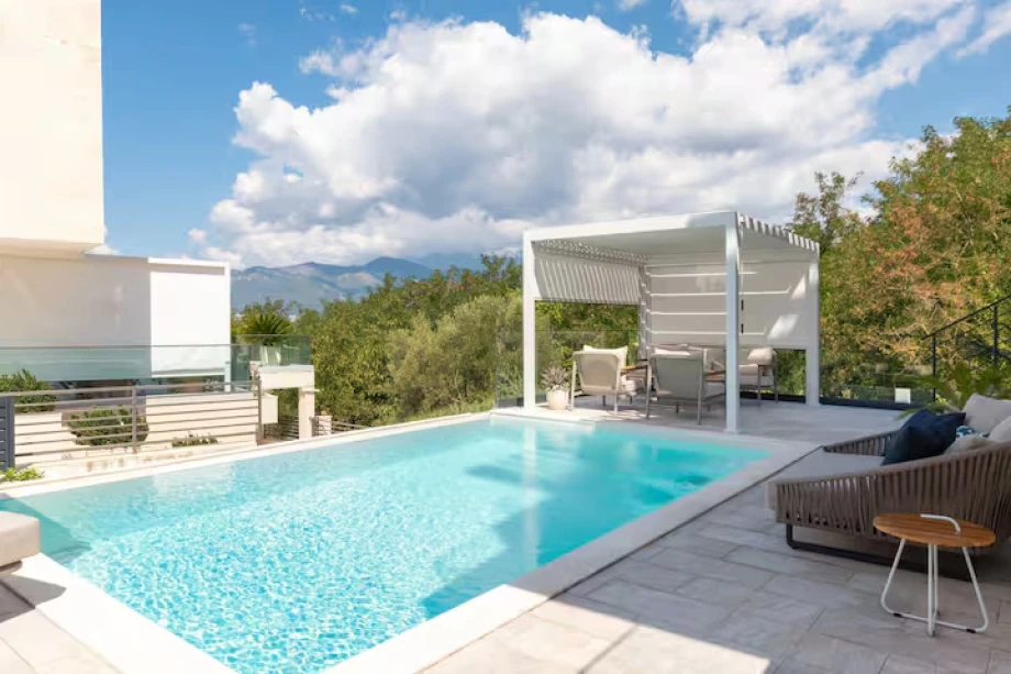 Spacious Swimming Pool with Relaxing Lounge Area at Montenegro Villa
