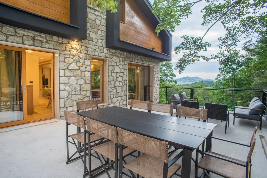 Charming Outdoor Dining Area at a Montenegro Villa Garden Terrace