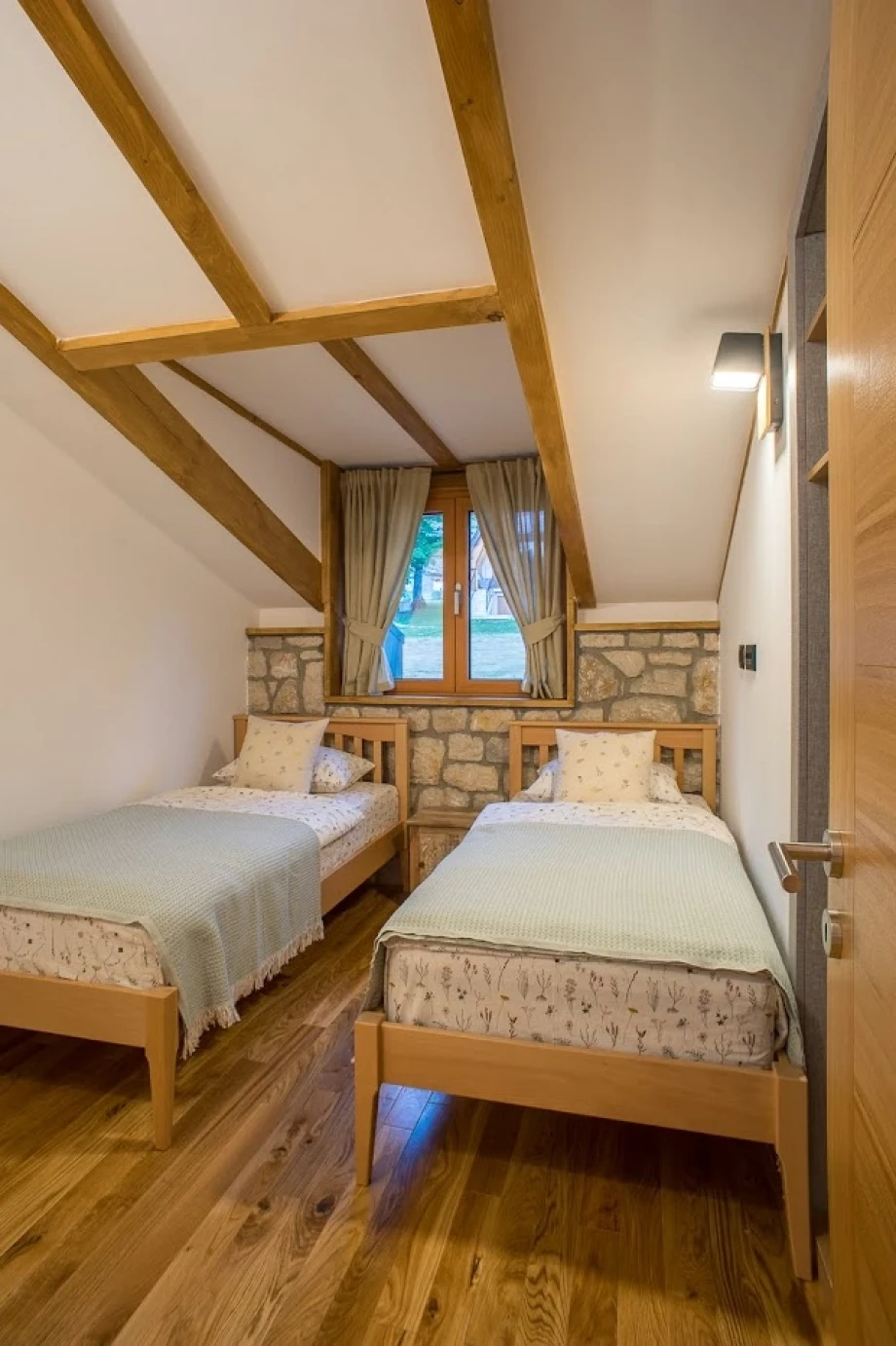 Twin Bedroom in a Montenegro Villa with Cozy Design