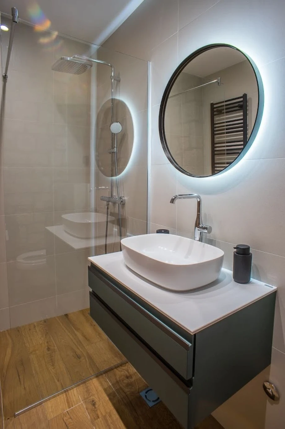 Modern Shower Area in a Montenegro Villa Bathroom