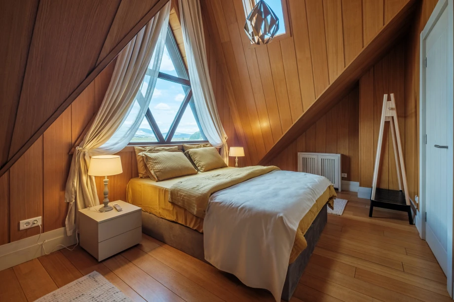 Bright Bedroom with King-Size Bed and Scenic Views in Montenegro Villa