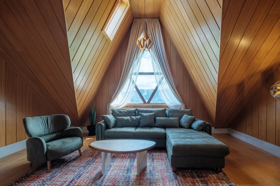 Elegant Bedroom Corner Set with King-Size Bed and Scenic Views in Montenegro Villa