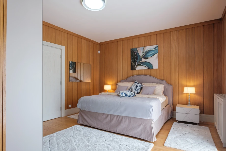 Elegant Bedroom with King-Size Bed and Scenic Views in Montenegro Villa