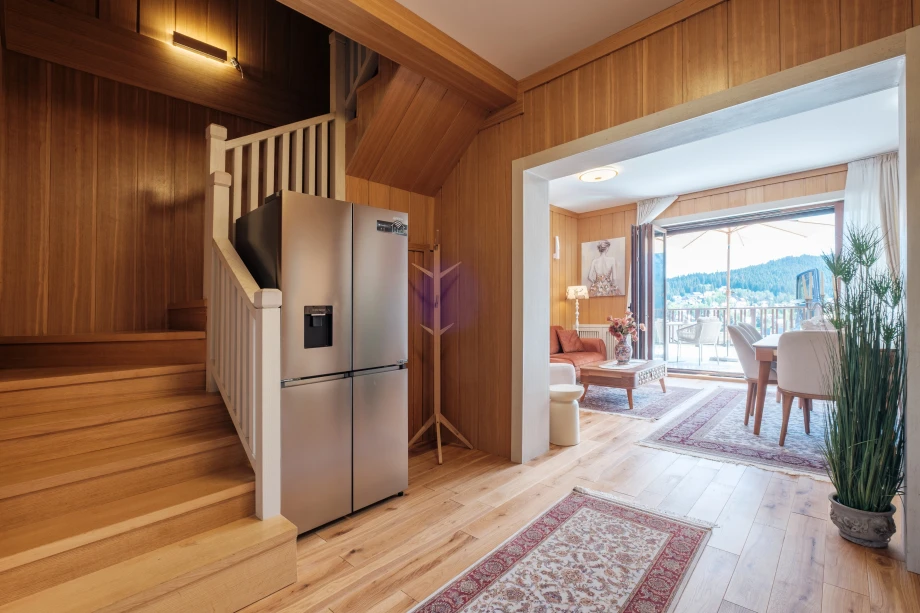 Modern Internal Staircase with Glass Railings in Montenegro Villa
