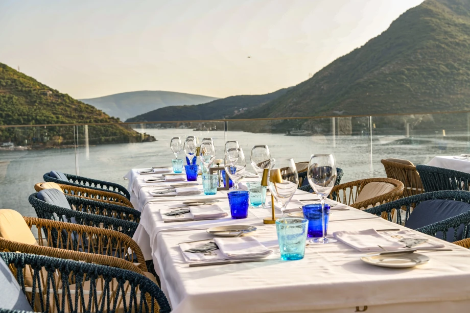 Indoor Dining Table Setting in Elegant Villa Interior