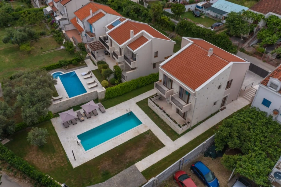 Spacious Garden Area of Montenegro Villa with Outdoor Seating